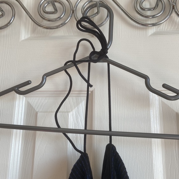 Tied Backless Ruched Glitter Halter Neck Bodysuit - Picture 9 of 9